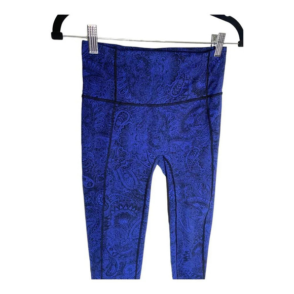 Lululemon Like Nothing 7/8 Tight Antique Paisley Sapphire Blue Black-sz 6 - Picture 6 of 7